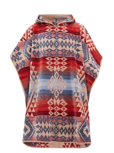 Pendleton Canyonlands Cotton-terry Poncho Towel In Red