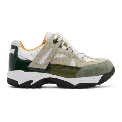 Maison Margiela Security Mesh And Suede Trainers In Neutrals