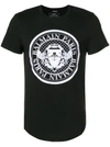 Balmain Medallion Logo Print T-shirt In Black