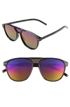 Dior Men's Square Extended-lens Grilamid Sunglasses In Black/rainbow