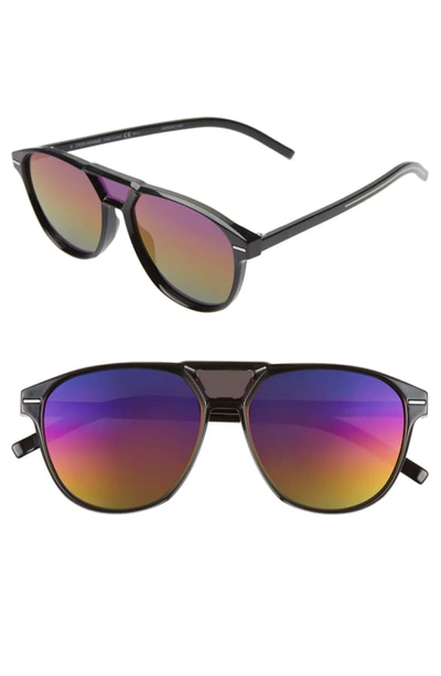 Dior Men's Square Extended-lens Grilamid Sunglasses In Black/rainbow