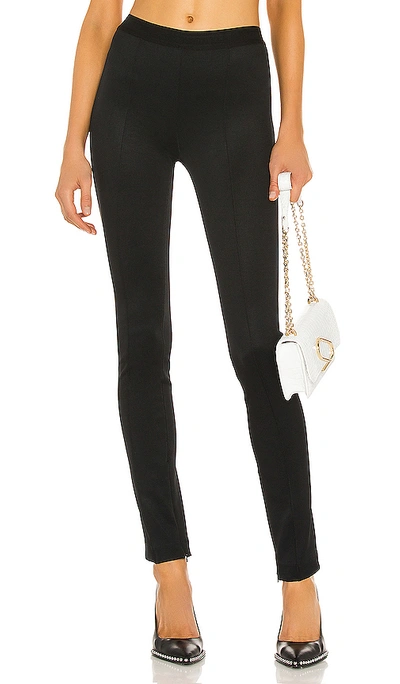 Helmut Lang Double Needle Rib-knit Leggings In Black