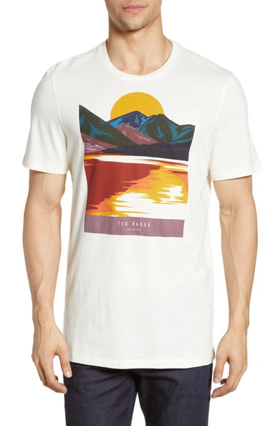 Ted Baker Hotsun Graphic Print Crewneck Tee In Ecru