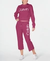 Calvin Klein Performance Logo French Terry Sweatshirt In Rose Punch