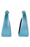 Alexis Bittar Wide Graduated Medium Hoop Earrings In Light Turquoise