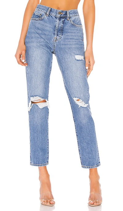 Anine Bing Brenda High Waist Slim Leg Jeans In Mid Blue