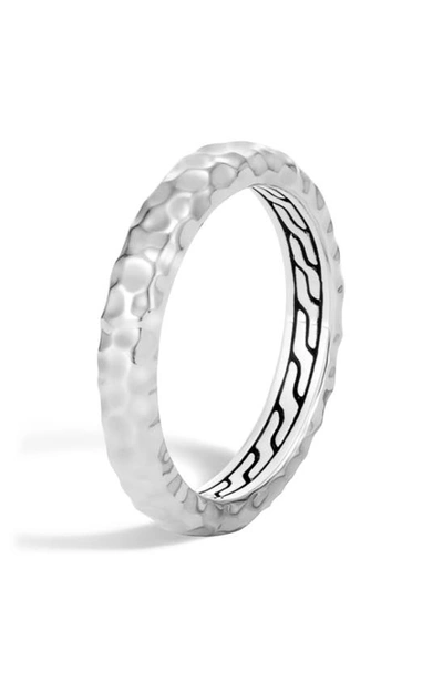 John Hardy Sterling Silver Classic Chain Hammered Silver Band