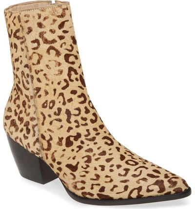 Matisse Caty Western Pointy Toe Bootie In Leopard Print Calf Hair