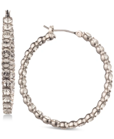 Givenchy Silver-tone Inside-out Crystal Medium Hoop Earrings