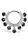 Maria Tash 18ct 8mm Black Diamond Coronet Single Hoop Earring In White Gold