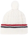 Thom Browne Pom Pom Cable-knit Merino Wool Beanie In White
