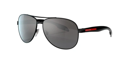 Prada Linea Rossa Man Sunglasses Ps 53ps Lifestyle In Grey Mirror Silver Gradient