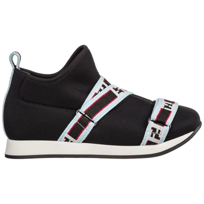 Fendi Girls Shoes Baby Child Sneakers In Black