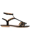 Chie Mihara Yael Dark Grey Laminated Leather Sandal In Grigio