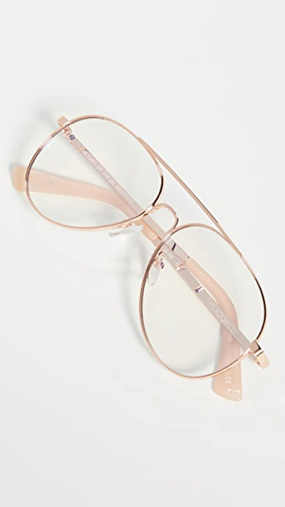 The Book Club Blue Light The Fart Of The Eel Glasses In Rose Gold