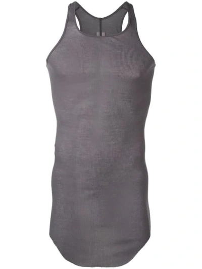 Rick Owens Ribbed Tank Top In Grey