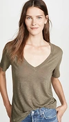 Splendid Cotton Modal Slub V Tee In Military Olive