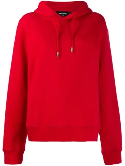 Dsquared2 Icon Print Hoodie In Red