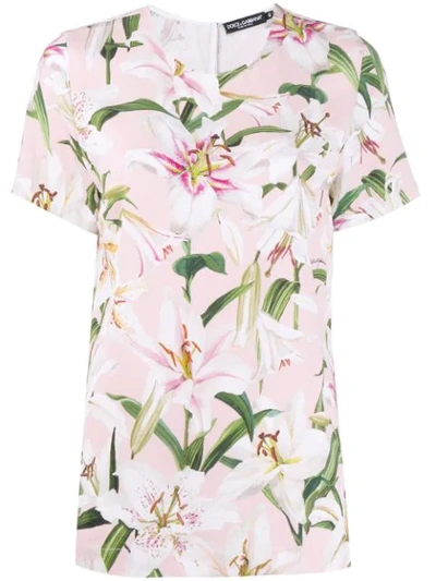 Dolce & Gabbana Floral T-shirt In Pink
