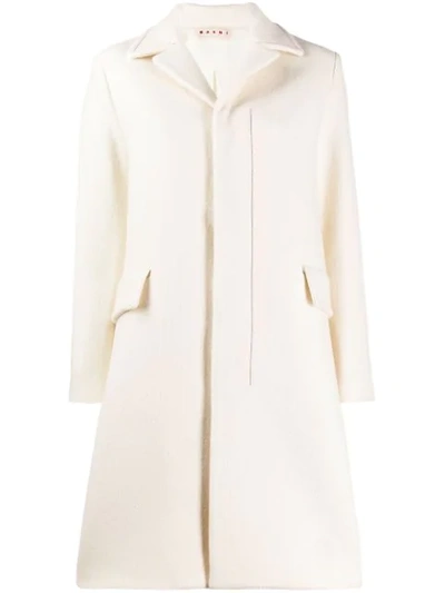 Marni Single Breasted Coat In White
