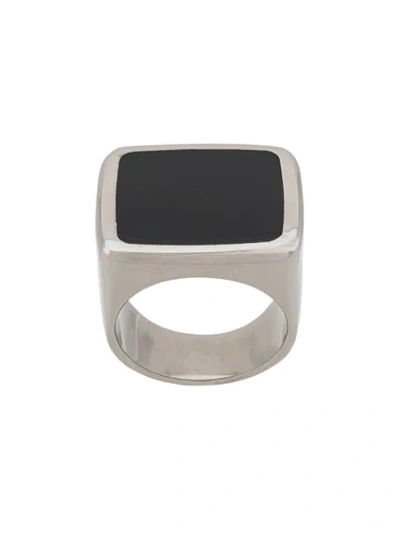 Givenchy Square Signet Ring In Black