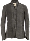 Masnada Striped Single-breasted Blazer In Grey