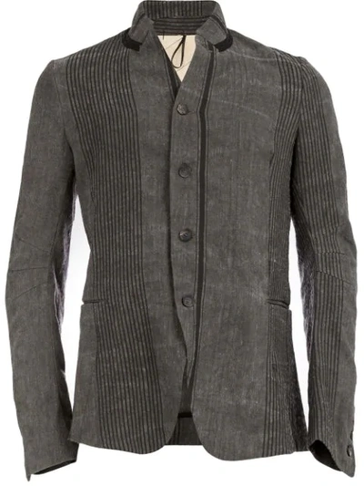 Masnada Striped Single-breasted Blazer In Grey