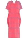 Pippa Holt Embroidered Kaftan Midi Dress In Pink