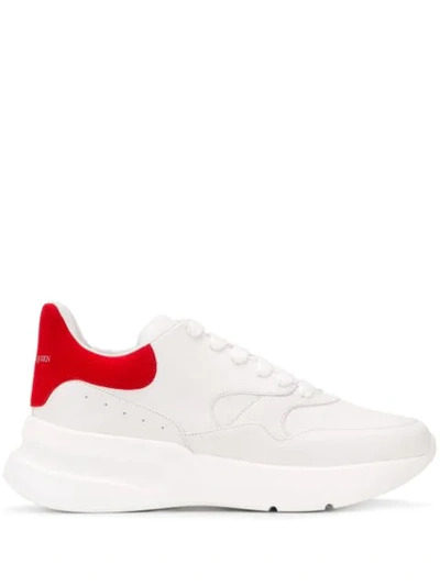 Alexander Mcqueen Raised-sole Low-top Leather Trainers In White,red