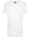 Ksubi Distressed-hem Longline T-shirt In  White