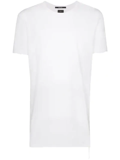 Ksubi Distressed-hem Longline T-shirt In White
