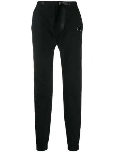 C.p. Company Buckled Belt Trousers In Black