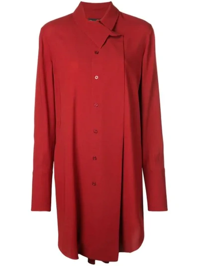 Oscar De La Renta Long Length Shirt In Red