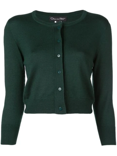 Oscar De La Renta Classic Slim-fit Cardigan In Green