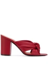 Via Roma 15 Knot Front Heeled Sandals In Red