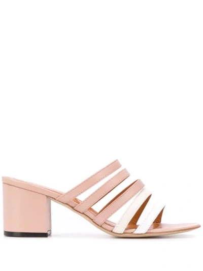 Via Roma 15 Strappy Mules In Pink
