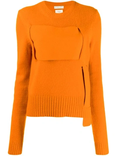 Bottega Veneta Cashmere Blend Interwoven Sweater In Orange