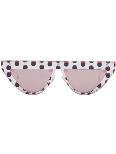 Fendi Defender Polka Dot Sunglasses In Silver