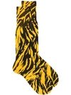 N°21 Nº21 Zebra Print Socks - Yellow