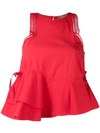 Ermanno Scervino Ruffle Hem Vest Top In Red