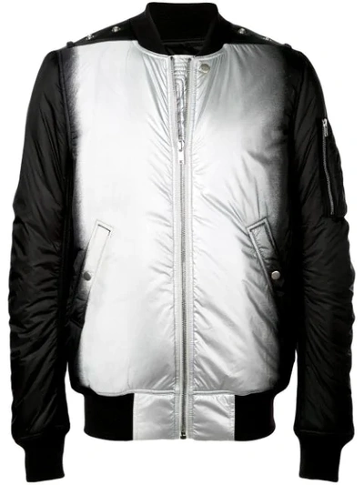 Rick Owens Padded Panelled Leather Jacket In Black