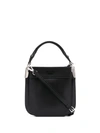 Prada Logo Plaque Tote Bag In Black