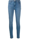 J Brand Leenah High Skinny Stretch Denim Jeans In Blue