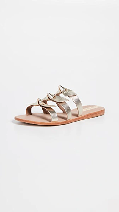 Kaanas Recife Knotted Slide Sandal In Gold
