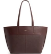 Apc Small Totally Leather Tote In Gac Bordeaux