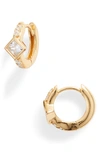 Argento Vivo Cubic Zirconia Station Huggie Hoop Earrings In Gold