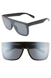 Quay Women's Jaded Flat Top Square Sunglasses, 55mm In Black/ Smoke Flash