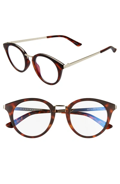 Quay Gotta Run 46mm Blue Light Blocking Glasses Tortoise/ Clear