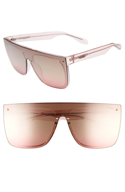 Quay X Jlo Jaded 146mm Flat Top Sunglasses In Pink Brown Flash