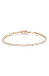 Ef Collection Double Row Diamond Eternity Bracelet In Yellow Gold/ Diamond